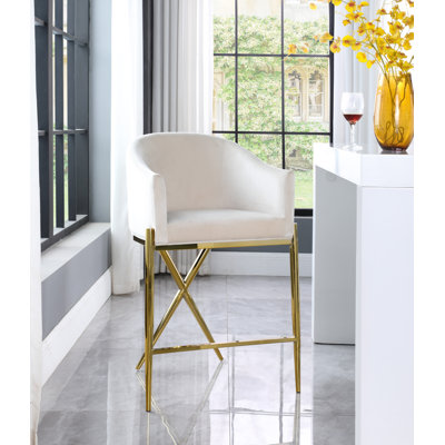 Niko Upholstered Counter Stool with Metal Frame