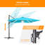 Parasol en porte-à-faux éclairé avec manivelle 120 po Deaundra-703317651