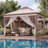 12 Ft. X 12 Ft. Pop Up Gazebo Canopy Tent with Mosquito Netting, One-Push Instant Setup, Height Adjustable Outdoor Canopy-128919887-128919888