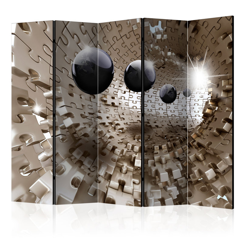 Solid Wood Folding Room Divider, 5