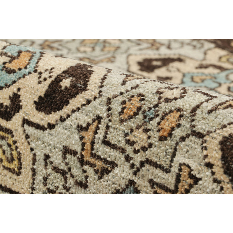 Rug & Kilim’S Caucasian Style Custom Rug In Blue With Geometric Medallions, Rectangle 4' x 6'
