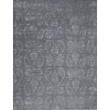 Modern Tibet Hand Knotted Floral Area Rug in Gray