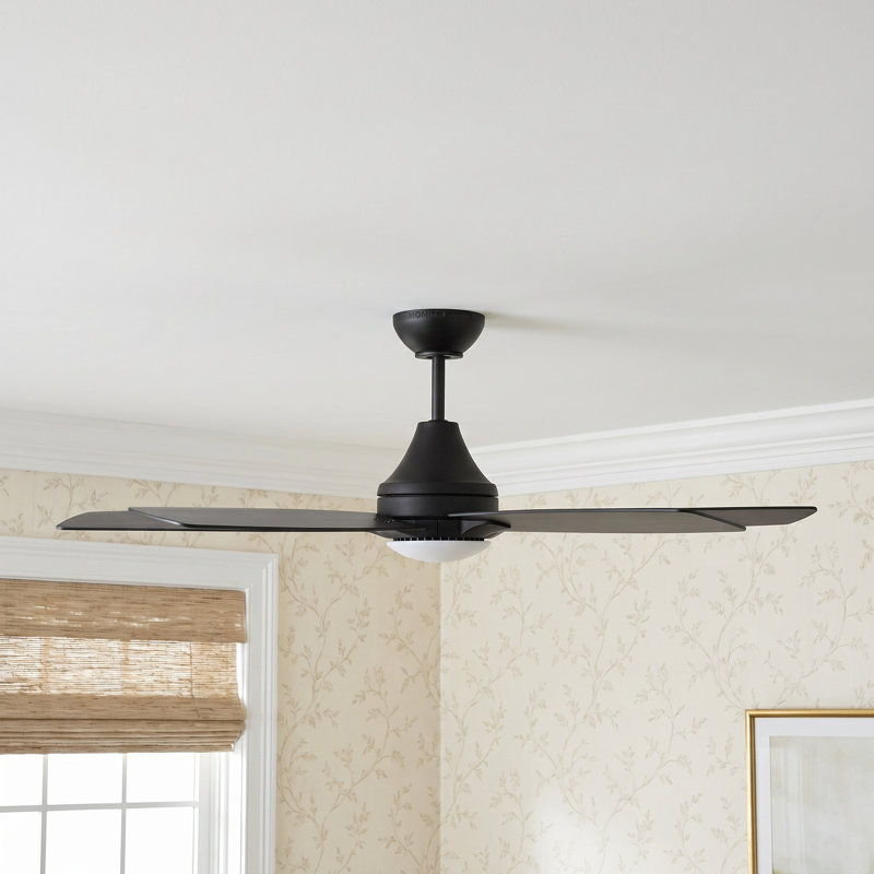 Melva 52'' Ceiling Fan with LED Lights, Midnight Black