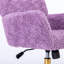 Fauteuil de bureau, fauteuil de bureau en poils de lapin artificiel avec base en métal doré, fauteuil de bureau pivotant réglable, fauteuil de coiffeuse