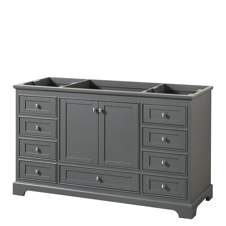 Base de meuble-lavabo simple Deborah, Gris foncé / chrome poli