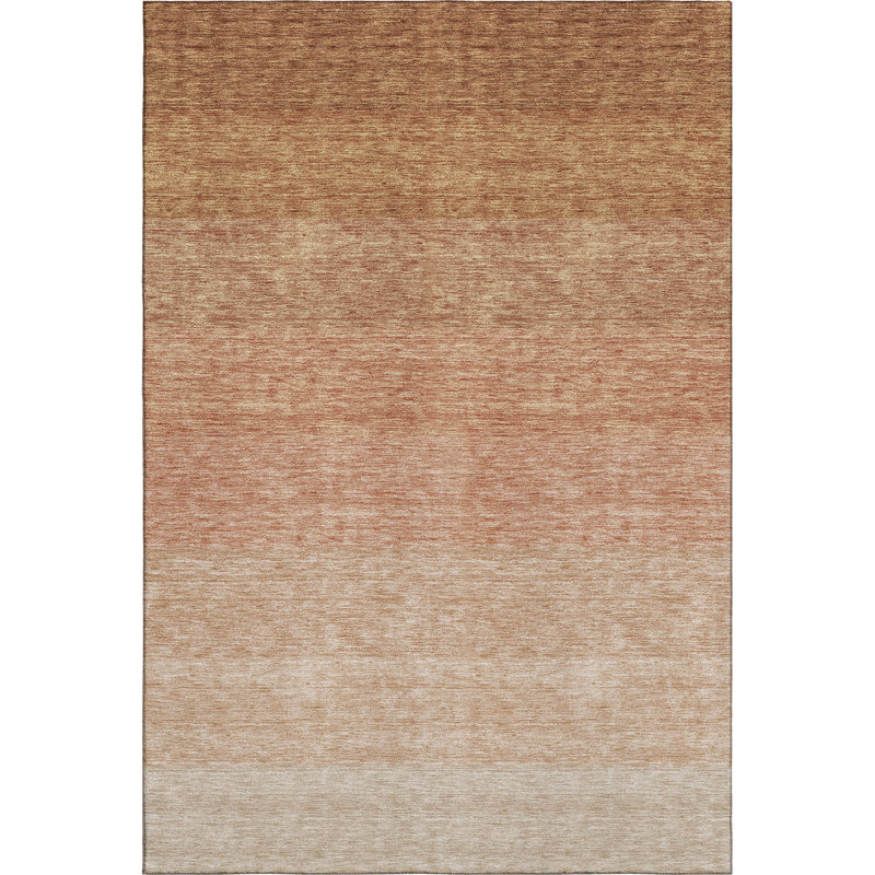 Premium Machine Washable Prisco Paprika Rug, Rectangle 3' x 5'