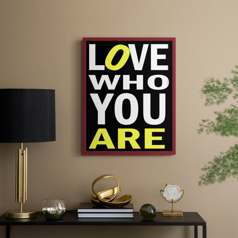 Love Who You Are Framed Print - Solid Wood, Red, 21" H x 17" W