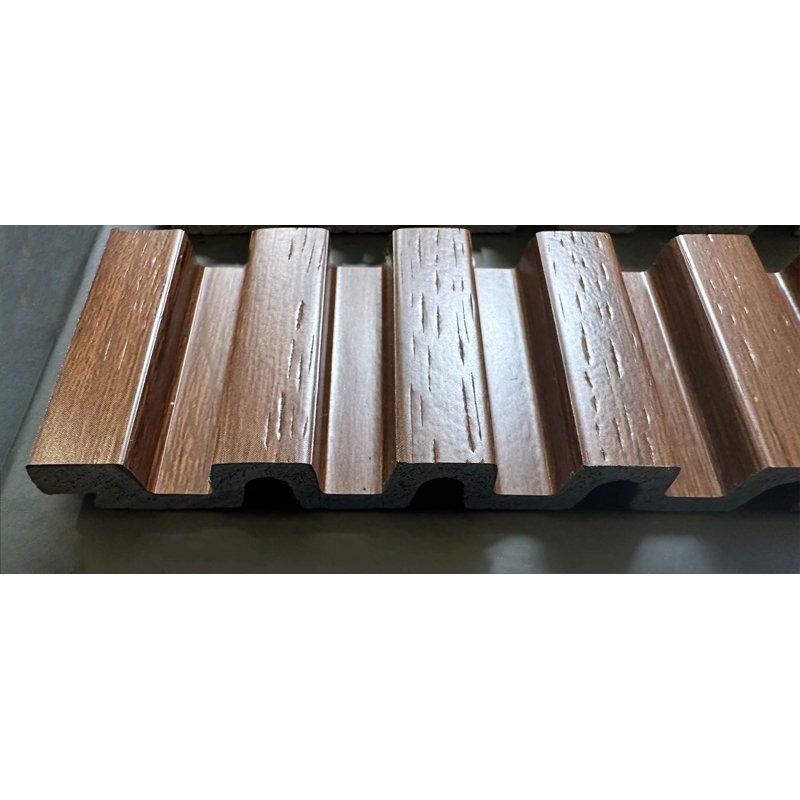 Medium Slats 112" L x 9.5" W x 0.5" D Polystyrene Glue-up Wood Slat Walls 220.5 sq.ft., Teak