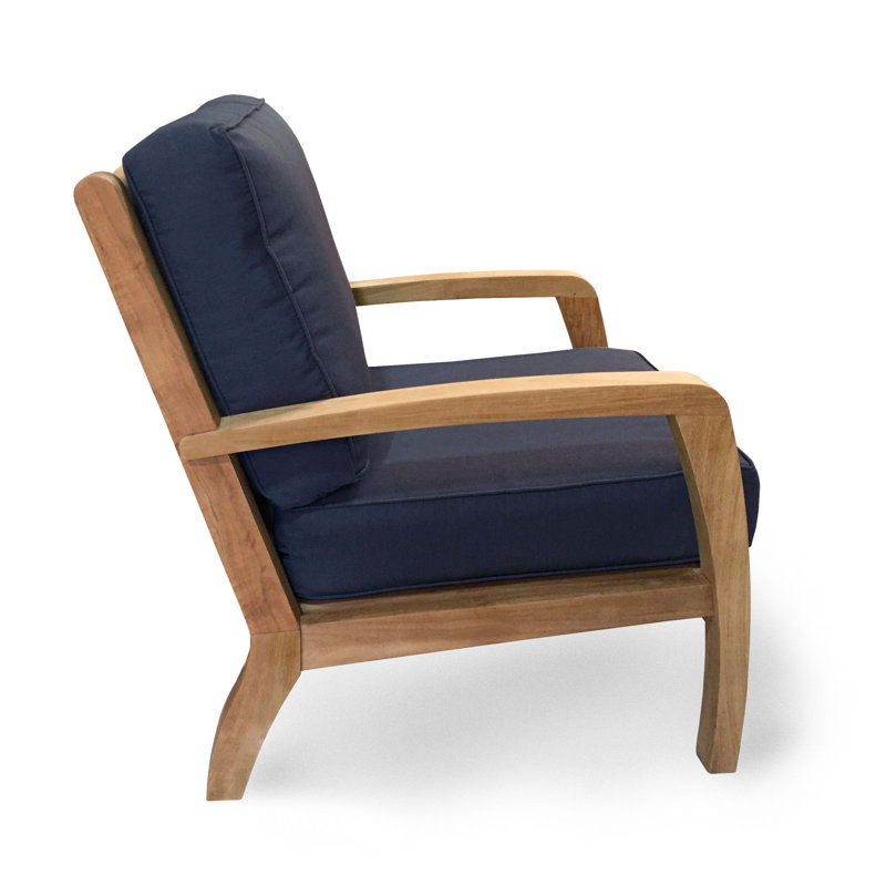 Chaise de patio d'extérieur à siège profond Somerset, Sunbrella® bleu marine