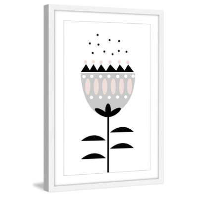 «Pink and Grey Tulip» par Katarina Snygg, reproduction encadrée