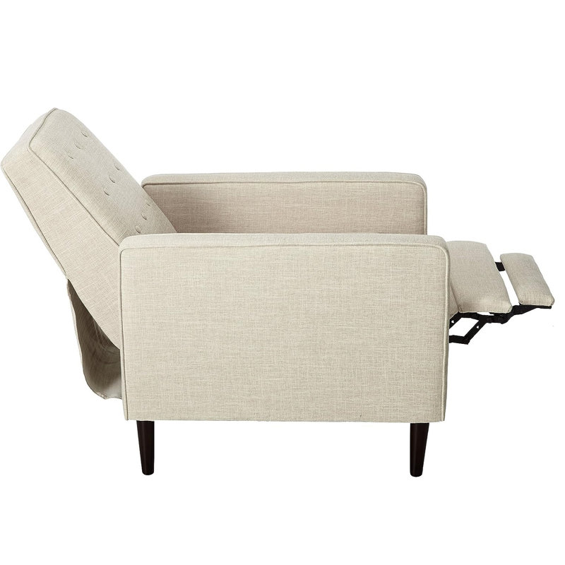 Fauteuil inclinable pivotant et ergonomique, Mélange de polyester crème