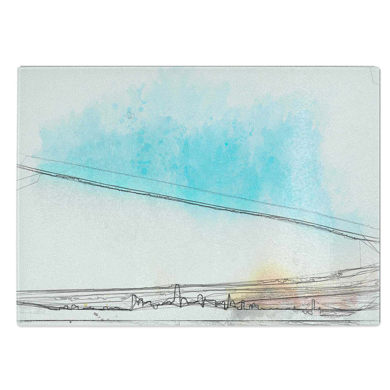 Tempered Glass View of San Francisco in California in Abstract Chopping Board, 28.5 cm W x 20 cm L