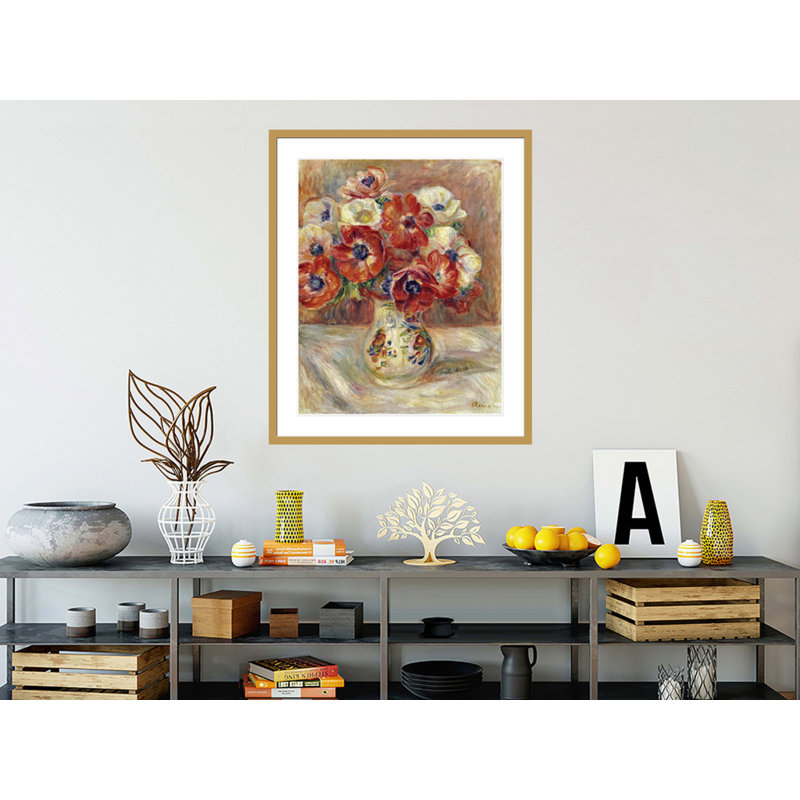 Nature morte aux anémones, Pierre-Auguste Renoir, impression giclée sur cadre, H 40,1 po x l 33,5 po