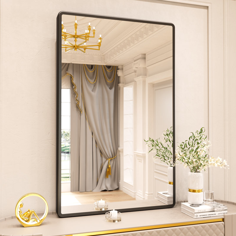 Miroir de salle de bain rectangulaire en aluminium avec verre trempé, 48 po x 30 po