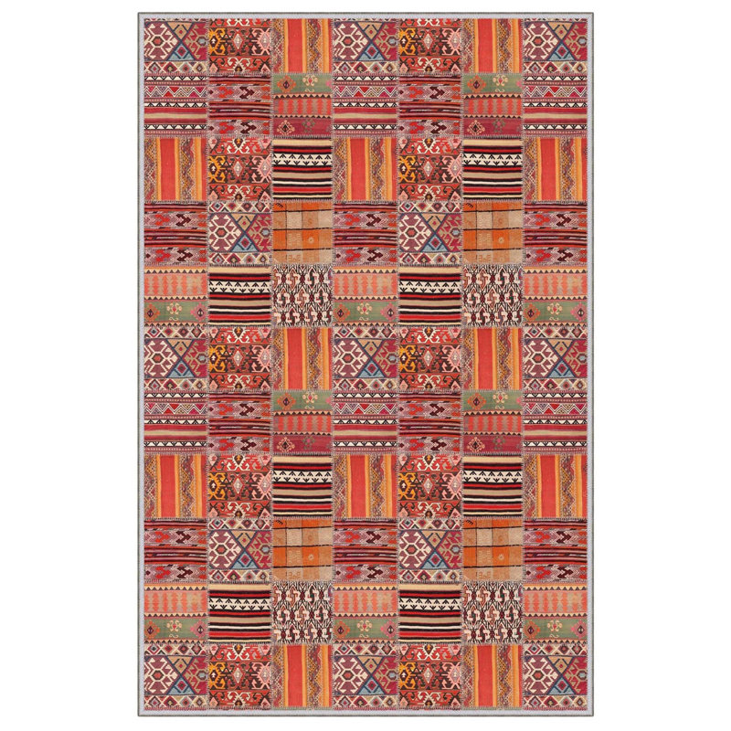 Tapis tissé de qualité supérieure (1,6 x 2,6 pieds), 100% polyester, d'une hauteur de poils de 0,3 po | Pois antibactérien antidérapant en PVC | Lavable à la machine, impression numérique 3D | Idéal pour le salon, la chambre à coucher et le vestibule