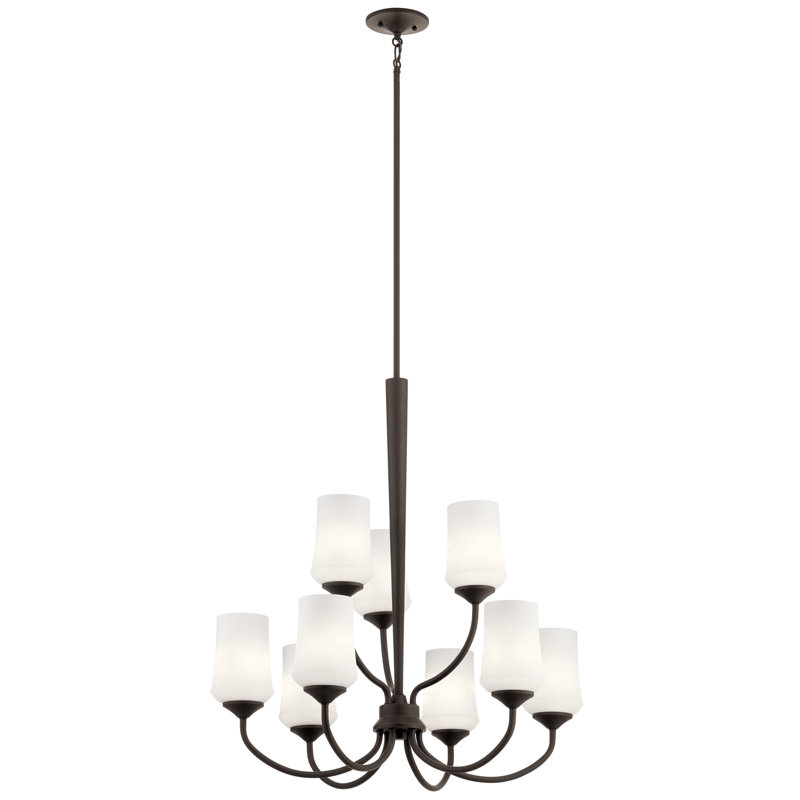 Lustre à niveaux 9 lumières Bergstrom, Bronze vieilli
