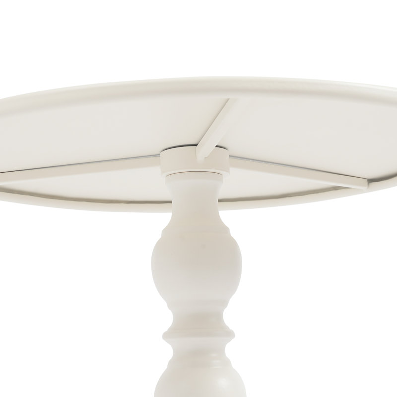 15.7'' W Metal End Table, White