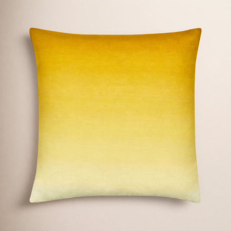 Deadra Ombre Linen Reversible Throw Pillow, Mustard, 18" x 18", Polyester/Polyfill