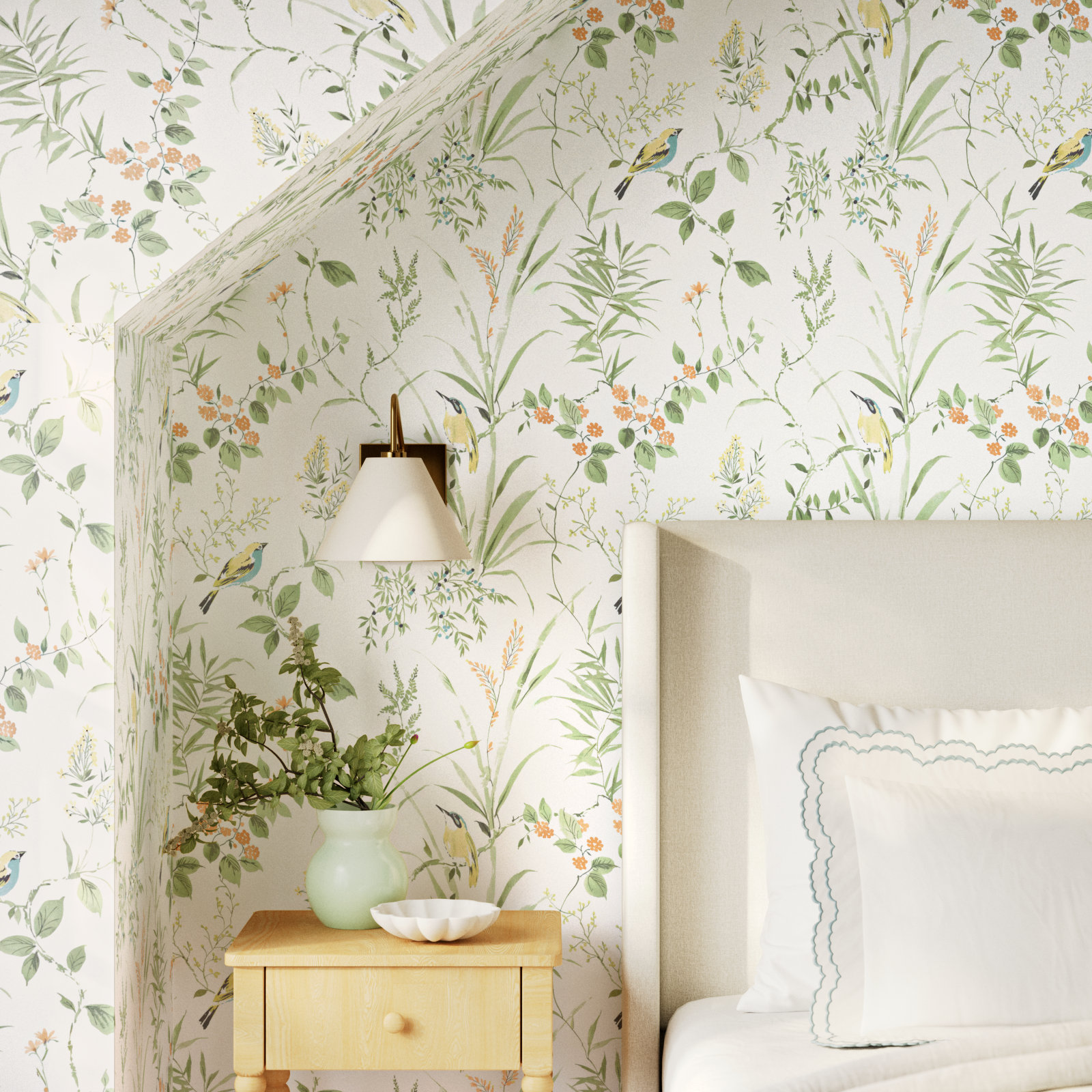 Stevenson Wallpaper Roll, Light Green