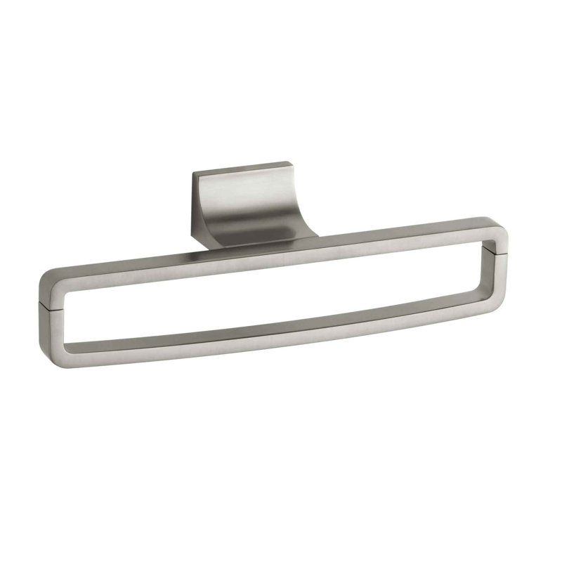 Loure Wall Mounted Towel Ring, Nickel brossé éclatant