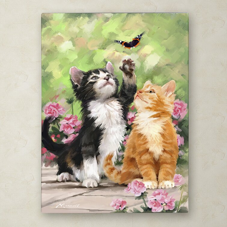 Marmont Hill Playing Cats by Curtis Painting Print on Canvas