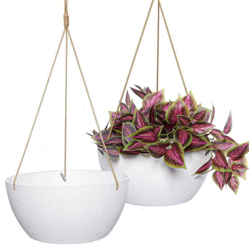 Paquet de 13 pots à fleurs de 13 pouces pour plantes d'intérieur et d'extérieur, pots de panier en plastique pour plantes d'intérieur, blanc