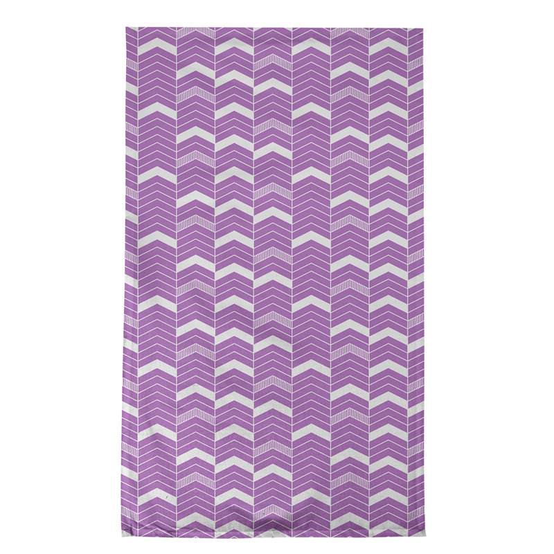 Stephenie Tea Towel Kitchen Towel, Light Purple/White, Cotton Twill
