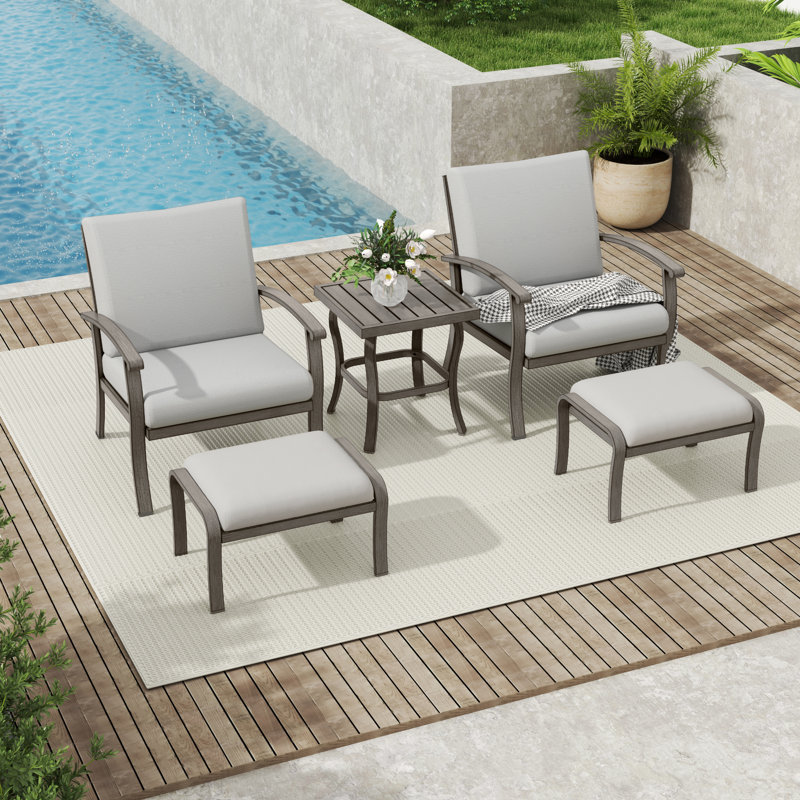 Kannyn 2 - Person Patio Conversation Sets with Cushions