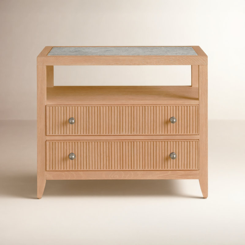 Caterina 2-Drawer Nightstand, Skylark