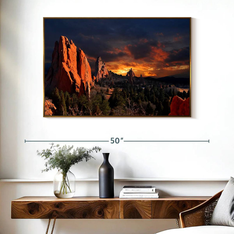 Jardin du crépuscule des dieux, Cadre flottant doré, 40 po x 27 po