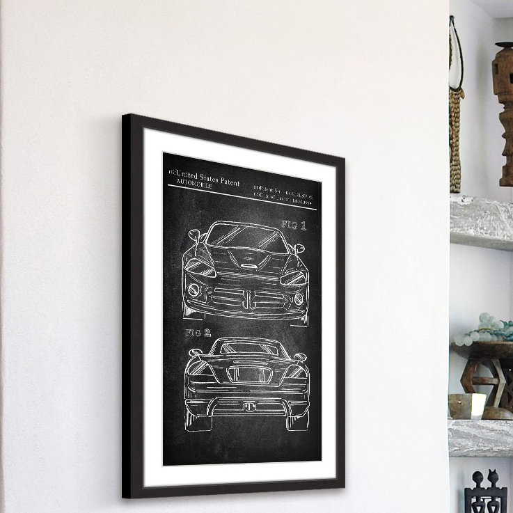 « musculaire voiture design », reproduction d’art encadrée, H 24 po x l 16 po x P 1,5 po