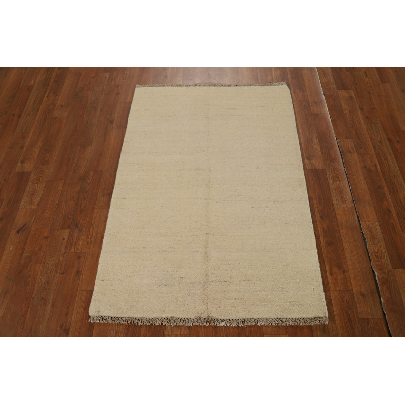 Tapis de vestibule oriental moderne en laine Gabbeh 3 x 4