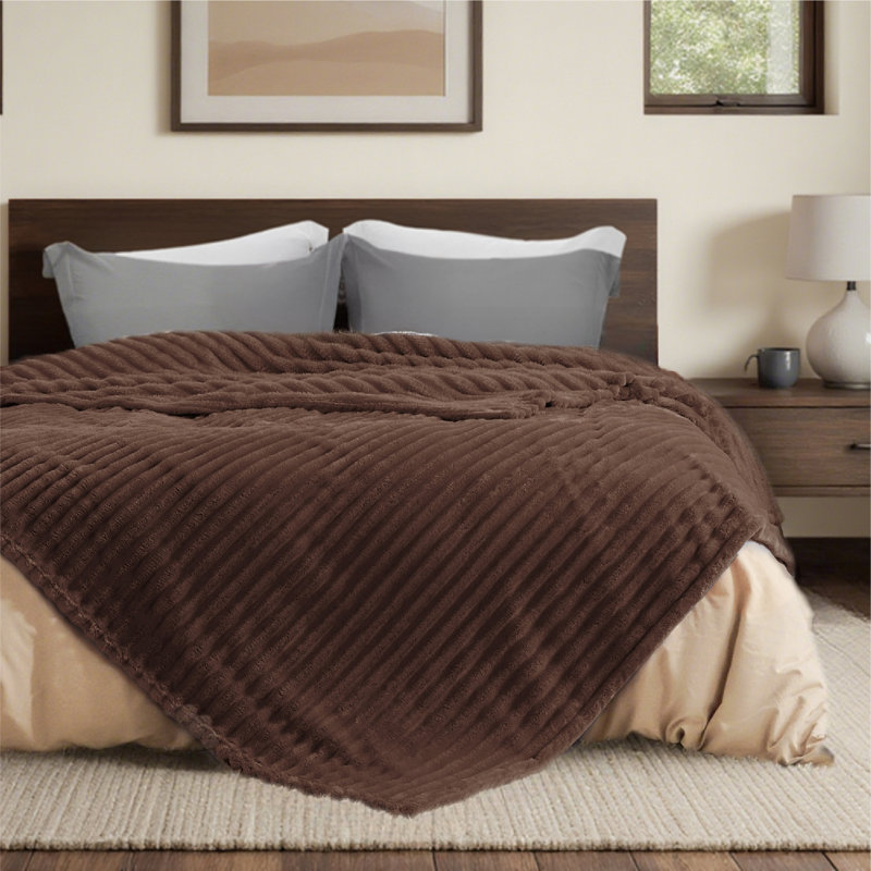 Bedsure Flannel Fleece Blanket for Girls, 300 GSM Soft and Cozy Blanket for Dorm & Home Decor, All-Season Gift, Fondue Fudge