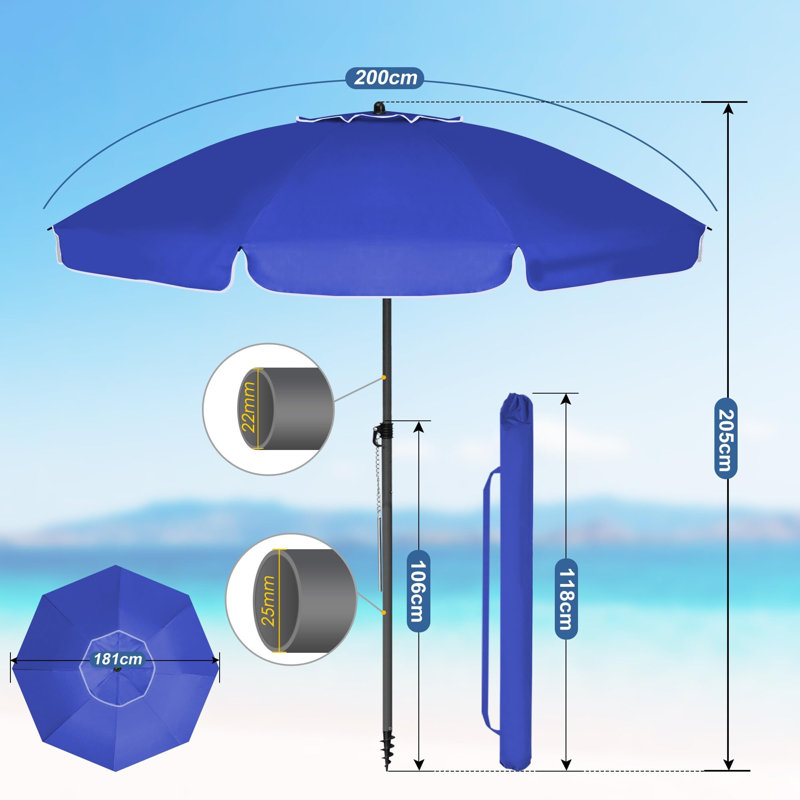 Camoni 200cm Beach Parasol
