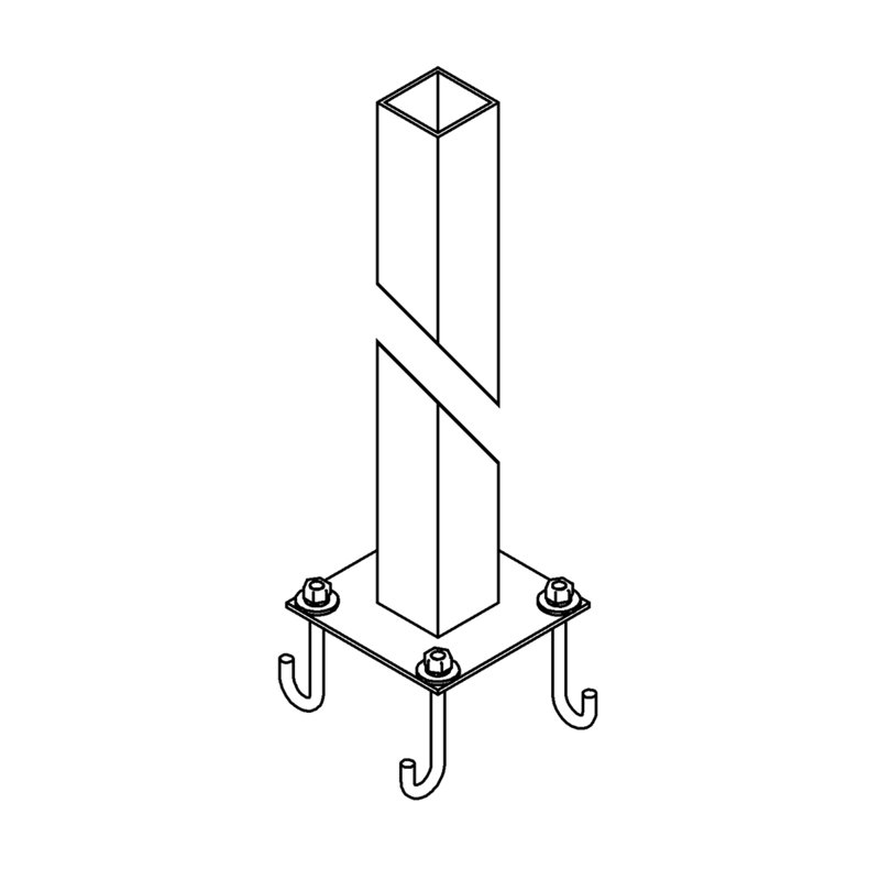 71" Coastal Burnished Steel Outdoor Square Post