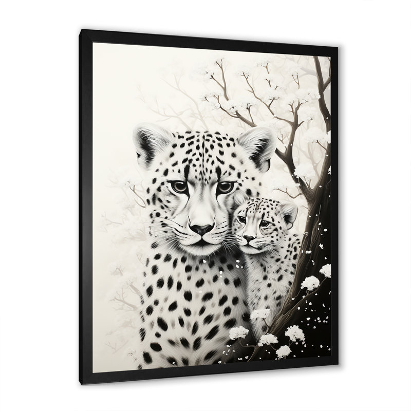 «Tiger Harmony» en monochrome - impression, H 44 po x l 34 po x P 1,5 po, Cadre photo noir