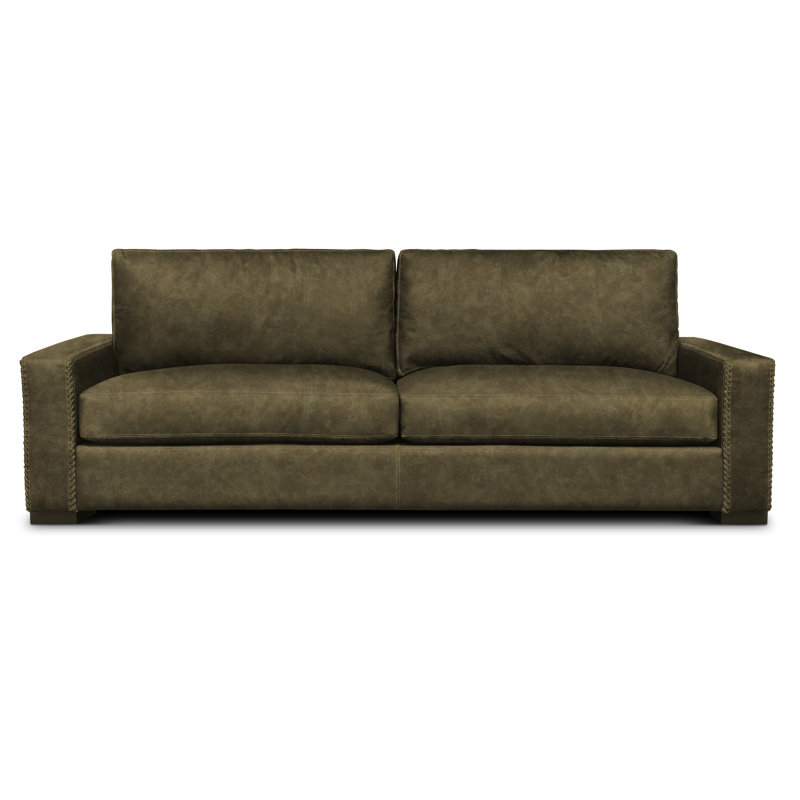 Urban Cowboy 96'' Leather Sofa, Steel (Coyote), Nutmeg