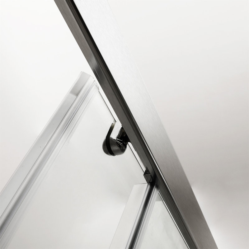 Paroi de douche coulissante simple H 48 po x H 72 po, Nickel brossé