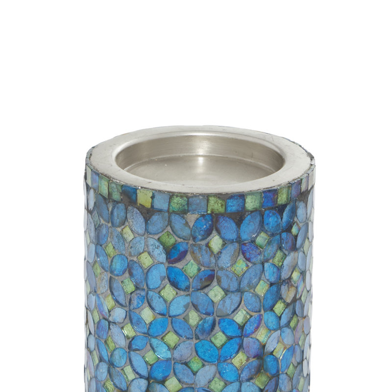 Ensemble de chandelles de table en métal, Bleu/vert/noir