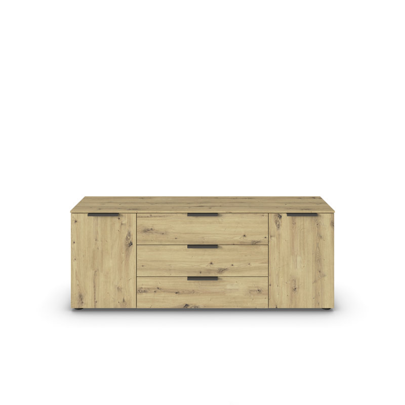 Flipp 3 - Drawer Chest of Drawers, Artisan Oak/Graphite