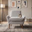 Fauteuil d'appoint rembourré avec accoudoirs arrondis et pieds en bois-317260743