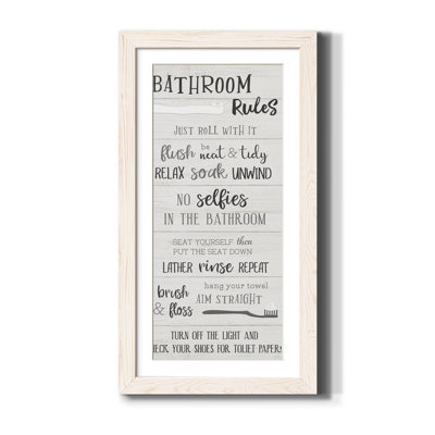 "Bathroom Rules" - Art textuel sur toile
