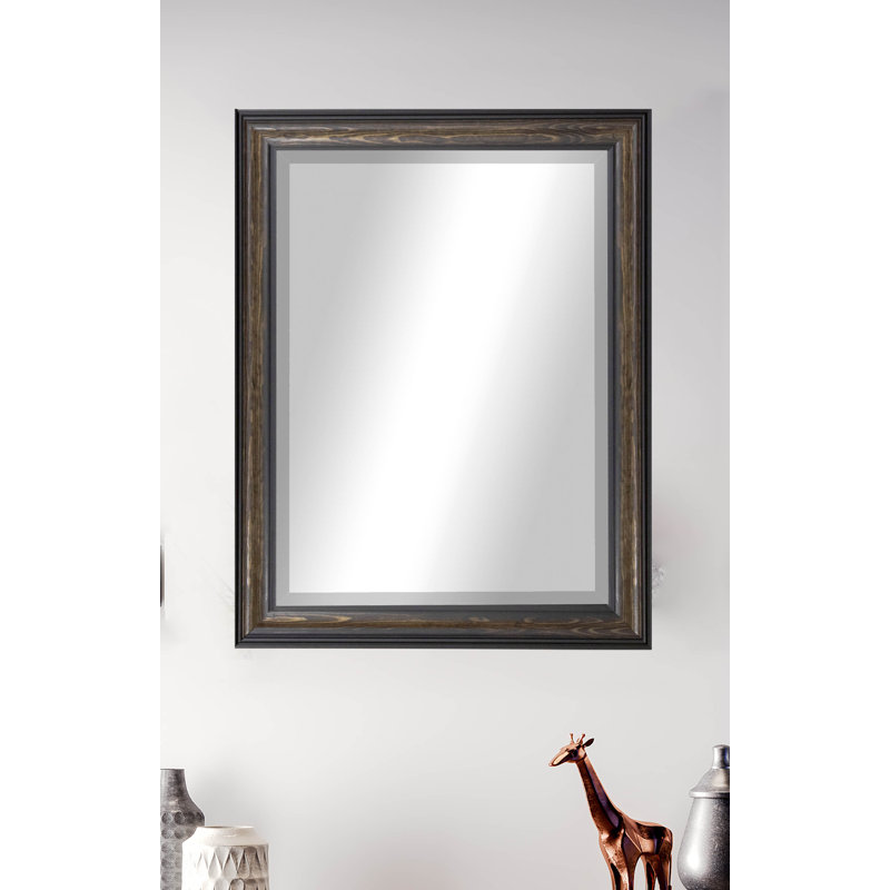 Solid Wood Flat Wall Mirror, 34.5" H x 22.5" W