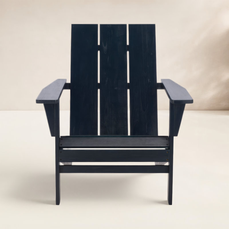 Devlin Acacia Solid Wood Outdoor Adirondack Chair, Federal Blue