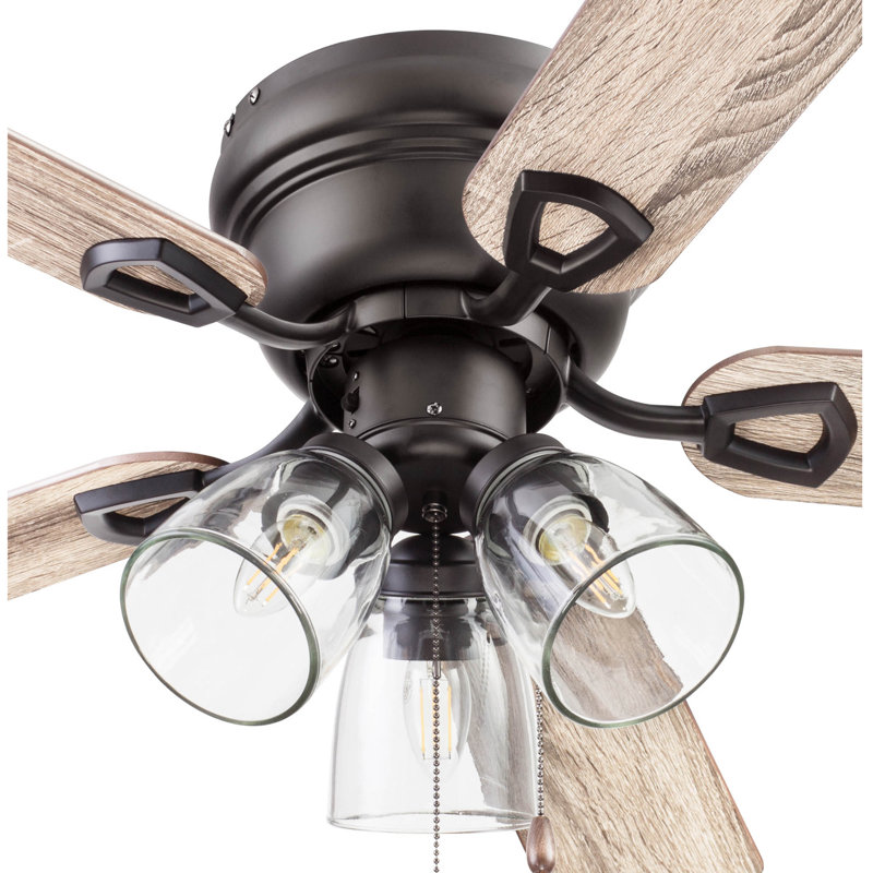 Ventilateur de plafond 42 po avec ensemble d'éclairage Renton, Bronze espresso avec pales châtaignier foncé / p