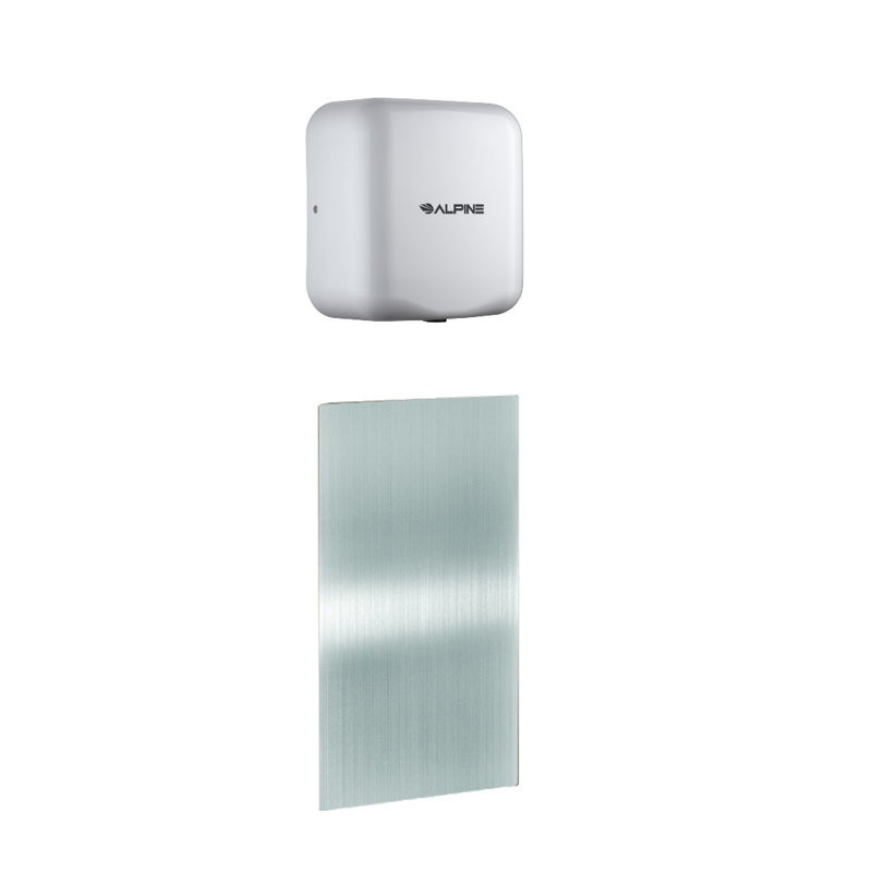 Hemlock Commercial Brushed Stainless Steel Automatic 240V Electric Hand Dryer with Wall Guard