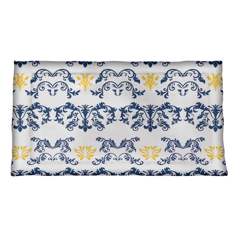 Taie décorative Los Angeles, polyester, Très grand, Blanc / Bleu / Jaune