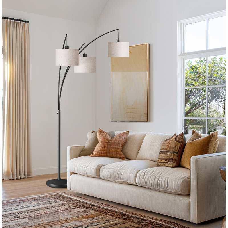 Smathers 83" H Arced Floor Lamp, Beige