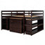 Lit mezzanine double bas avec cabinet