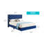 Élégant grand lit tapissier bleu marine-568861748-568861751
